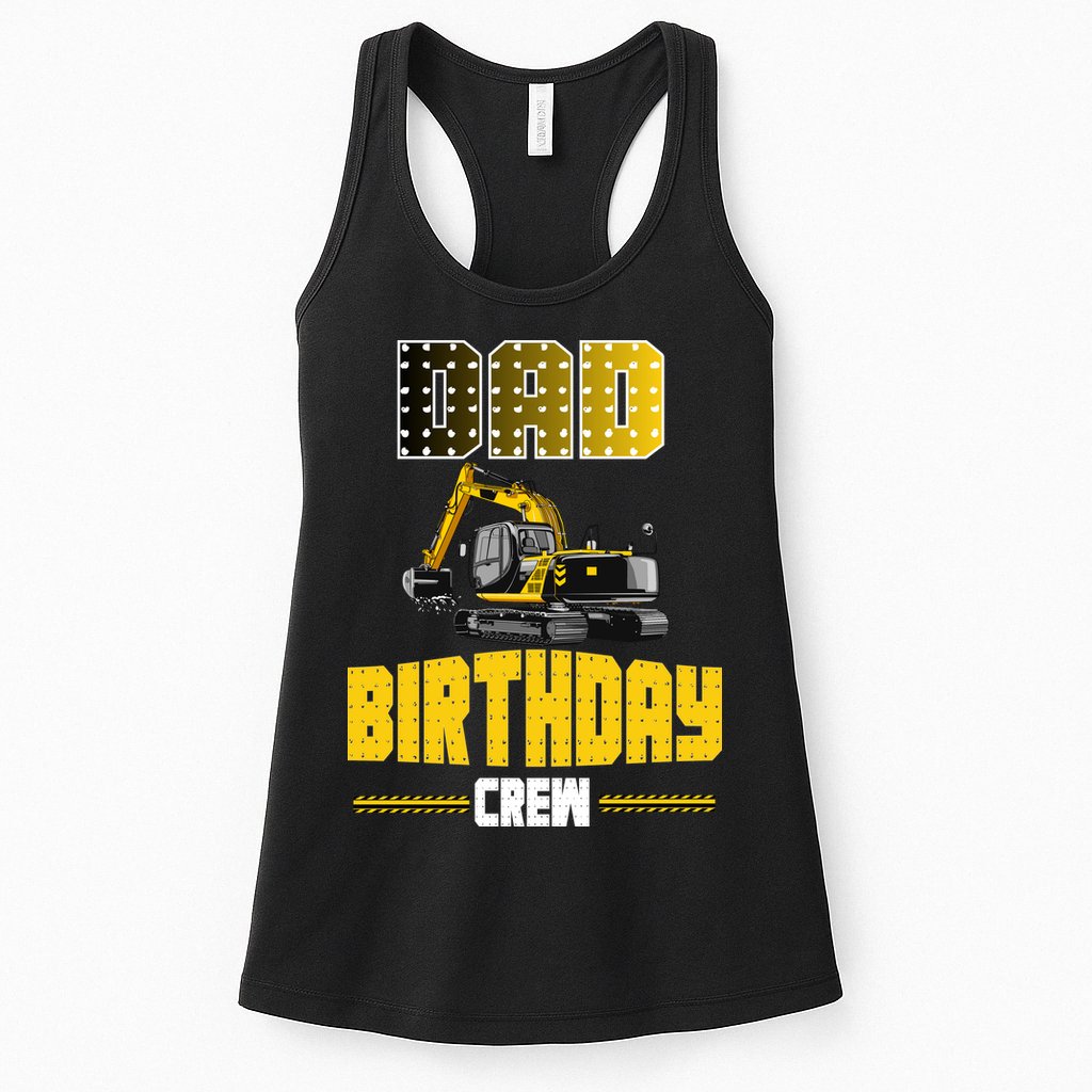 Dad Of The Birthday Crew Party Excavator Womens Tank Top