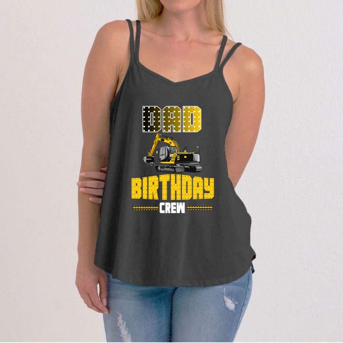 Dad Of The Birthday Crew Party Excavator Women's Strappy Tank