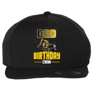 Dad Of The Birthday Crew Party Excavator Wool Snapback Cap