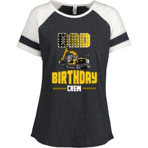 Dad Of The Birthday Crew Party Excavator Enza Ladies Jersey Colorblock Tee