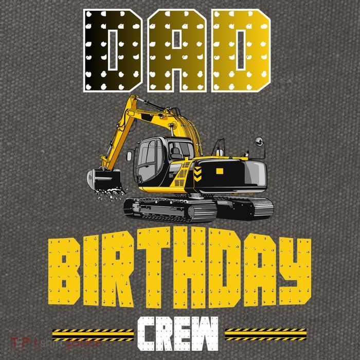 Dad Of The Birthday Crew Party Excavator Cotton Canvas Backpack