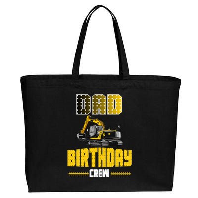 Dad Of The Birthday Crew Party Excavator Cotton Canvas Jumbo Tote