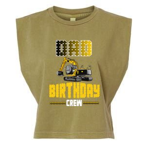 Dad Of The Birthday Crew Party Excavator Garment-Dyed Women's Muscle Tee