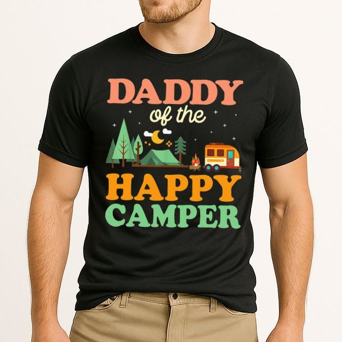Daddy Of The Happy Camper 1st Bday Camping Trip Cooling Performance Crew T-Shirt