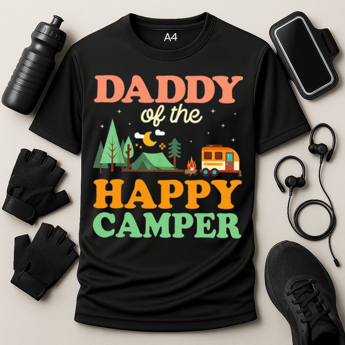 Daddy Of The Happy Camper 1st Bday Camping Trip Cooling Performance Crew T-Shirt