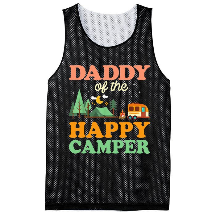 Daddy Of The Happy Camper 1st Bday Camping Trip Mesh Reversible Basketball Jersey Tank