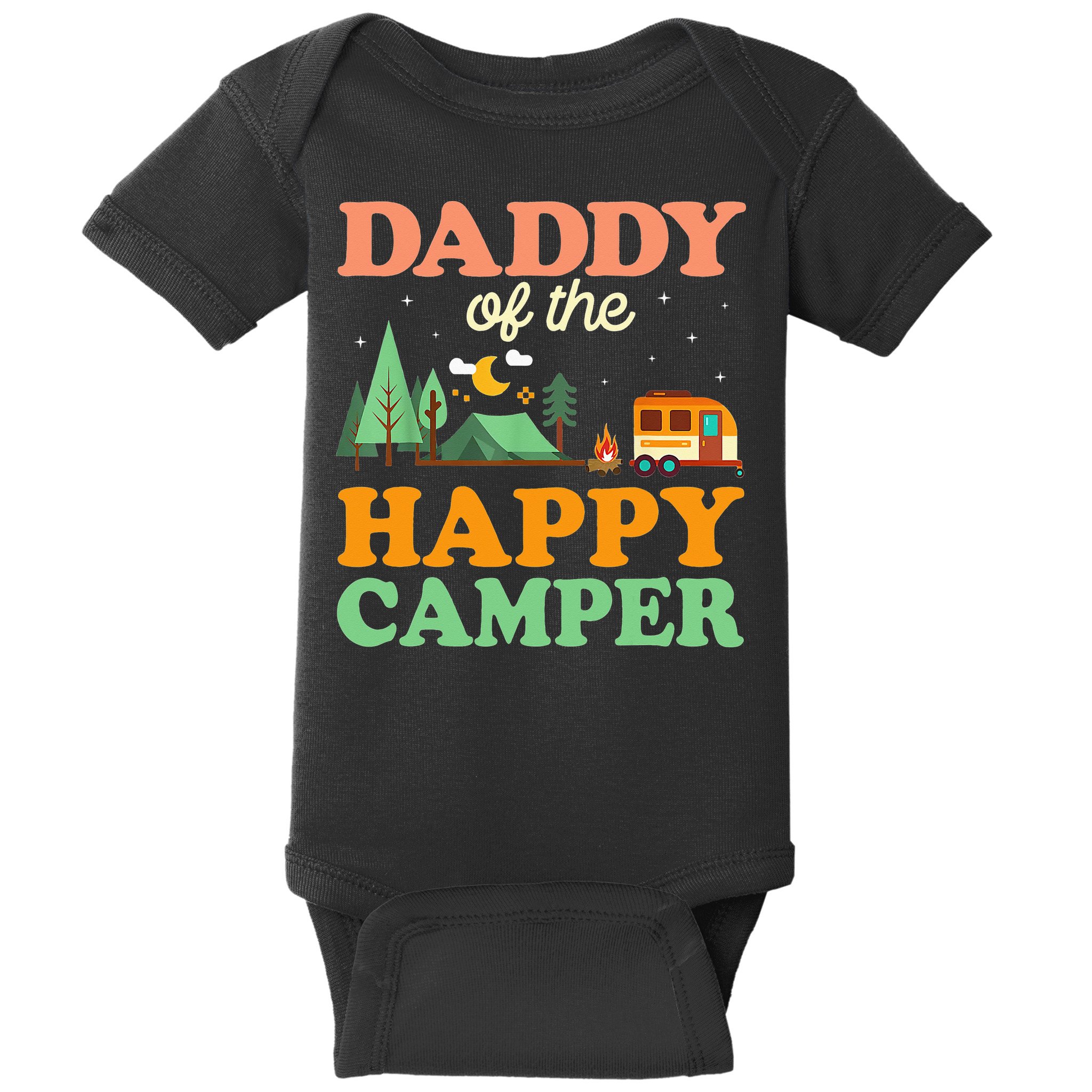 Daddy Of The Happy Camper 1st Bday Camping Trip Baby Bodysuit