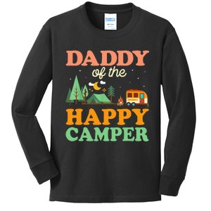 Daddy Of The Happy Camper 1st Bday Camping Trip Kids Long Sleeve Shirt