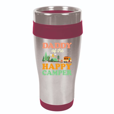 Daddy Of The Happy Camper 1st Bday Camping Trip 16oz Travel Tumbler