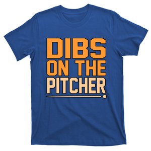 Dibs On The Pitcher Baseball Player Sports Coach Graphic Cute Gift T-Shirt