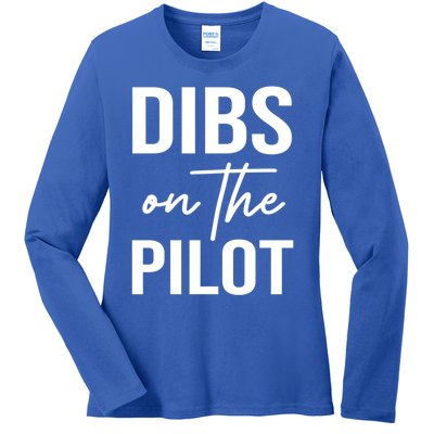 Dibs On The Pilot Tee For Wife Pilot Friend Aviation Gif Gift Ladies Long Sleeve Shirt