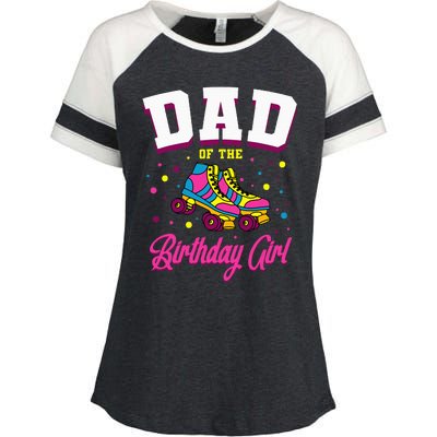 Dad Of The Birthday Roller Skates Bday Enza Ladies Jersey Colorblock Tee