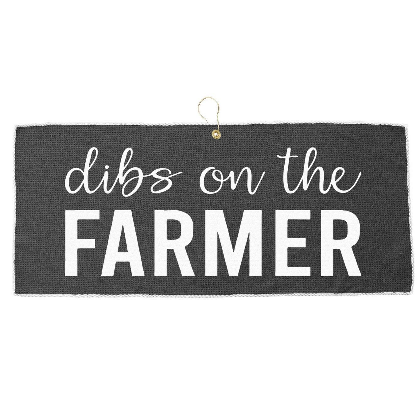 Dibs On The Farmer Funny Farmer's Wife Gift Large Microfiber Waffle Golf Towel