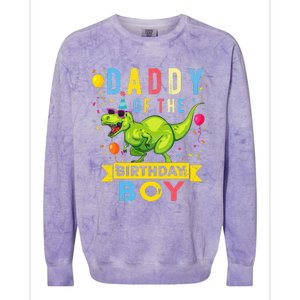 Daddy of the Birthday TRex Dinosaur Birthday Party Colorblast Crewneck Sweatshirt