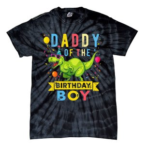 Daddy of the Birthday TRex Dinosaur Birthday Party Tie-Dye T-Shirt