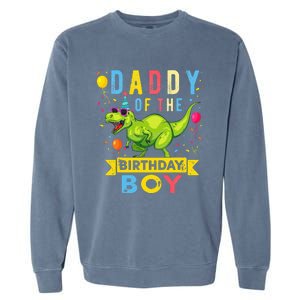 Daddy of the Birthday TRex Dinosaur Birthday Party Garment-Dyed Sweatshirt