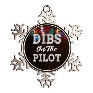 Dibs On The Pilot Wife Friend Aviation Gift Metallic Star Ornament