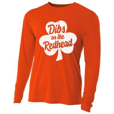 Dibs On The Redhead Funny St Patricks Day Drinking Cooling Performance Long Sleeve Crew