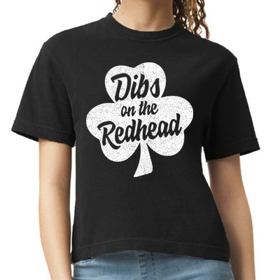 Dibs On The Redhead Funny St Patricks Day Drinking Comfort Colors Boxy T-Shirt