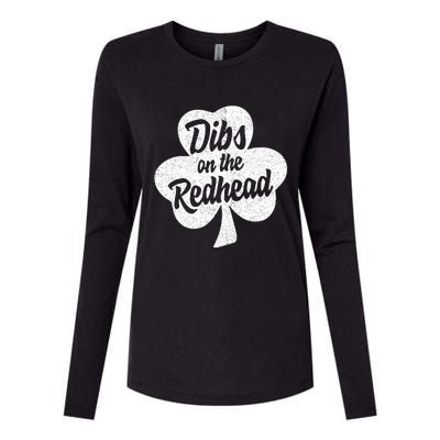 Dibs On The Redhead Funny St Patricks Day Drinking Womens Cotton Relaxed Long Sleeve T-Shirt