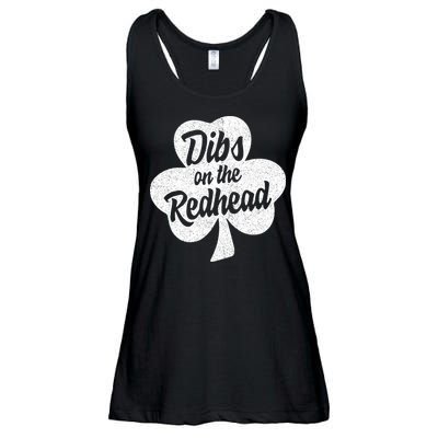 Dibs On The Redhead Funny St Patricks Day Drinking Ladies Essential Flowy Tank