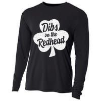 Dibs On The Redhead Funny St Patricks Day Drinking Cooling Performance Long Sleeve Crew