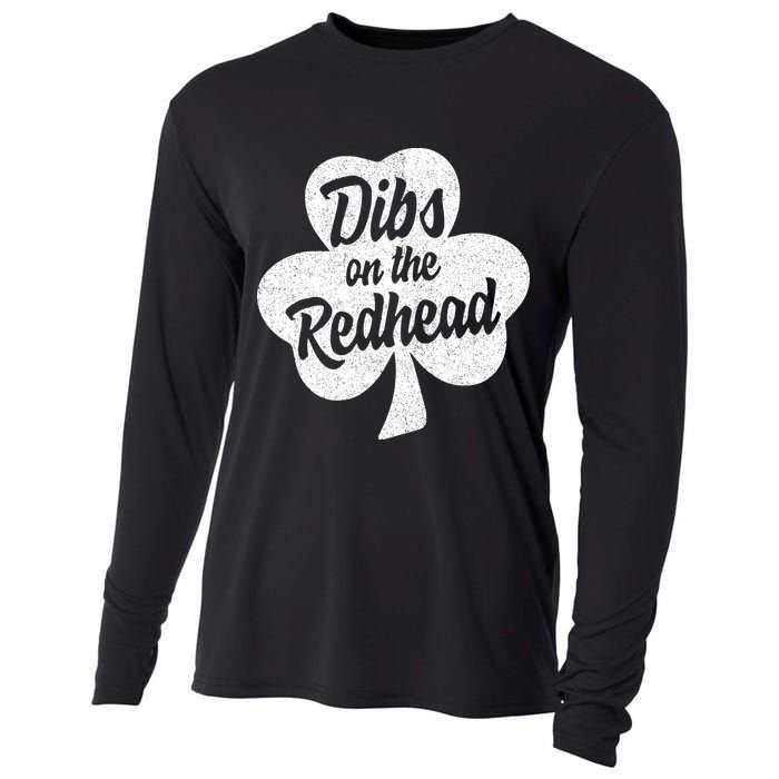 Dibs On The Redhead Funny St Patricks Day Drinking Cooling Performance Long Sleeve Crew