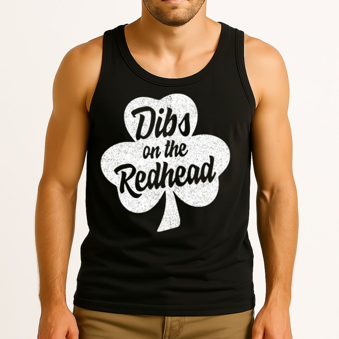 Dibs On The Redhead Funny St Patricks Day Drinking Tank Top