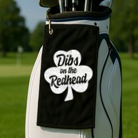 Dibs On The Redhead Funny St Patricks Day Drinking Golf Towel