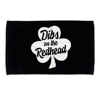 Dibs On The Redhead Funny St Patricks Day Drinking Microfiber Hand Towel