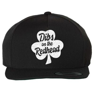 Dibs On The Redhead Funny St Patricks Day Drinking Wool Snapback Cap