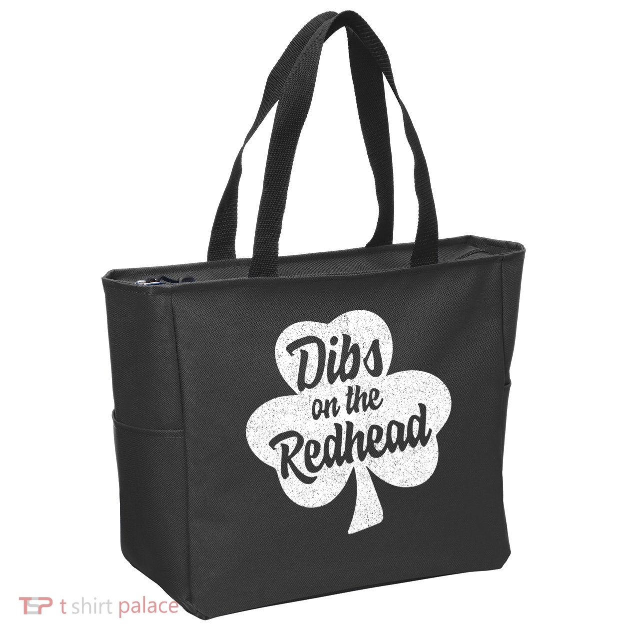 Dibs On The Redhead Funny St Patricks Day Drinking Zip Tote Bag
