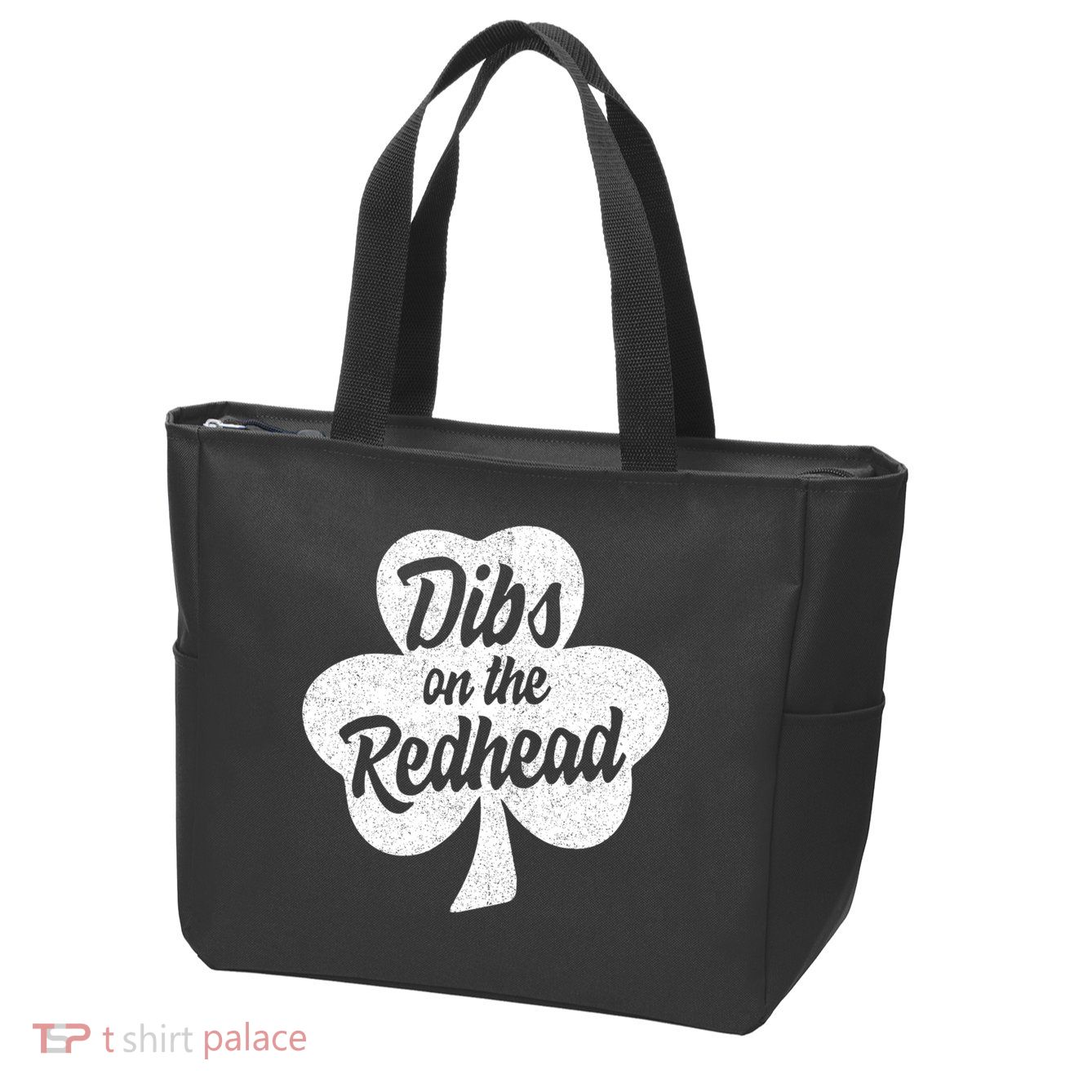 Dibs On The Redhead Funny St Patricks Day Drinking Zip Tote Bag