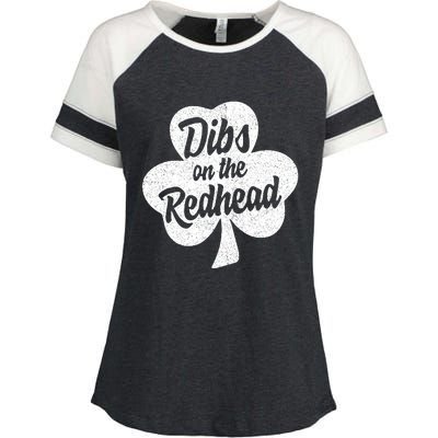 Dibs On The Redhead Funny St Patricks Day Drinking Enza Ladies Jersey Colorblock Tee