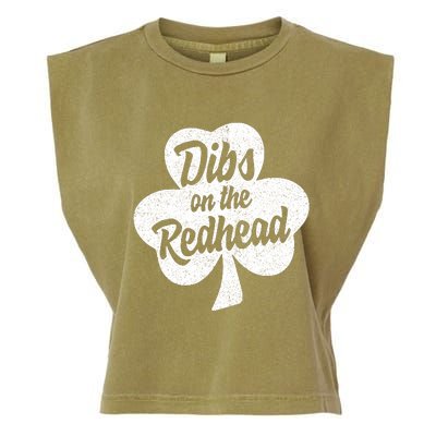 Dibs On The Redhead Funny St Patricks Day Drinking Garment-Dyed Women's Muscle Tee