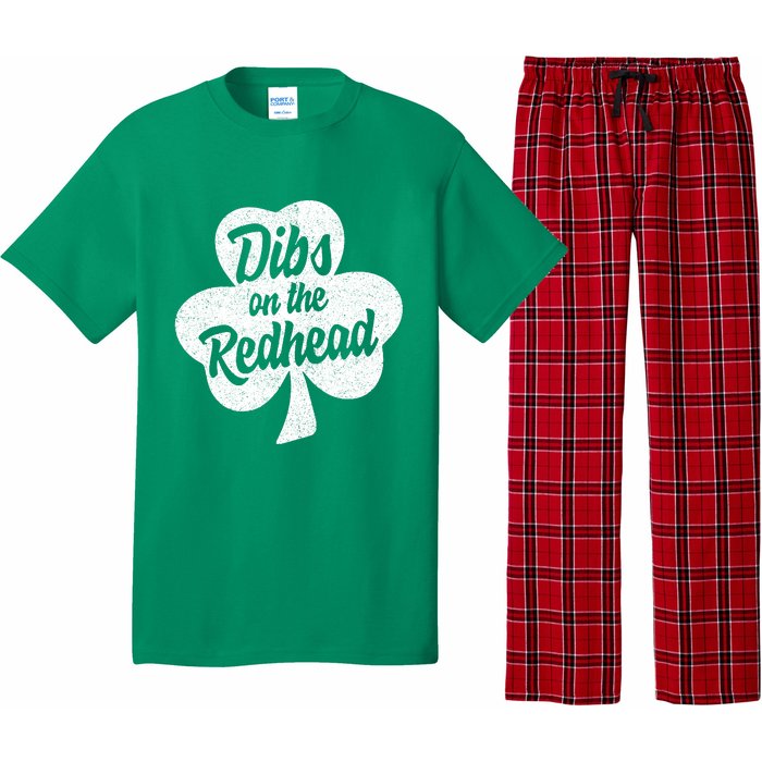 Dibs On The Redhead Funny St Patricks Day Drinking Pajama Set