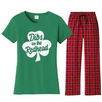 Dibs On The Redhead Funny St Patricks Day Drinking Women's Flannel Pajama Set