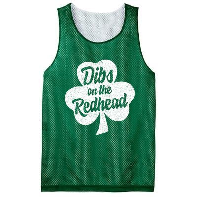 Dibs On The Redhead Funny St Patricks Day Drinking Mesh Reversible Basketball Jersey Tank