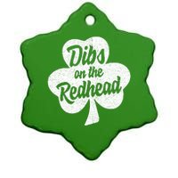 Dibs On The Redhead Funny St Patricks Day Drinking Ceramic Star Ornament