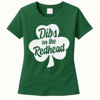 Dibs On The Redhead Funny St Patricks Day Drinking Womens T-Shirt