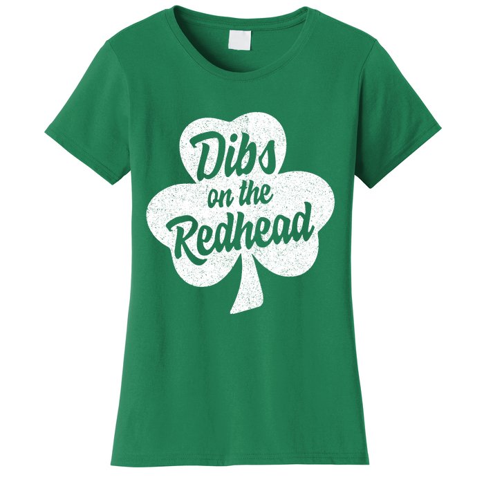 Dibs On The Redhead Funny St Patricks Day Drinking Women's T-Shirt