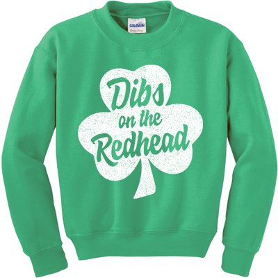 Dibs On The Redhead Funny St Patricks Day Drinking Kids Sweatshirt