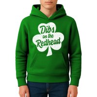 Dibs On The Redhead Funny St Patricks Day Drinking Kids Hoodie