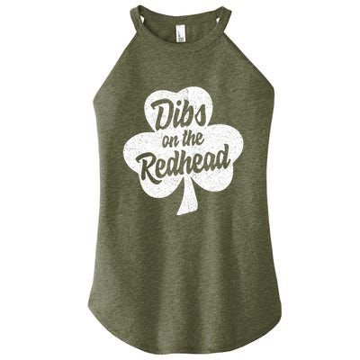 Dibs On The Redhead Funny St Patricks Day Drinking Women's Perfect Tri Rocker Tank