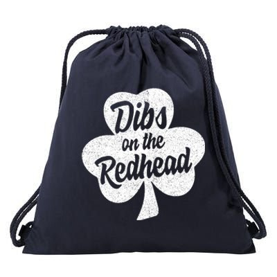 Dibs On The Redhead Funny St Patricks Day Drinking Drawstring Bag