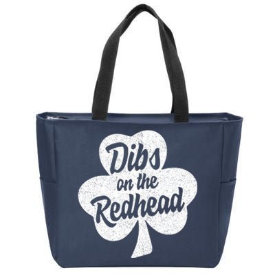 Dibs On The Redhead Funny St Patricks Day Drinking Zip Tote Bag