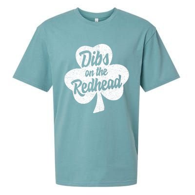 Dibs On The Redhead Funny St Patricks Day Drinking Sueded Cloud Jersey T-Shirt