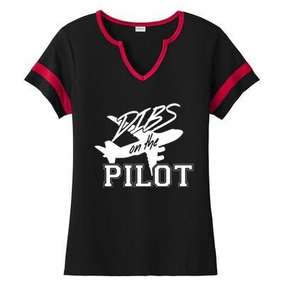 Dibs On The Pilot Airplane Female Pilot Wife Sexy Pilot Great Gift Ladies Halftime Notch Neck Tee