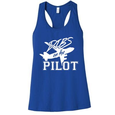 Dibs On The Pilot Airplane Female Pilot Wife Sexy Pilot Great Gift Women's Racerback Tank