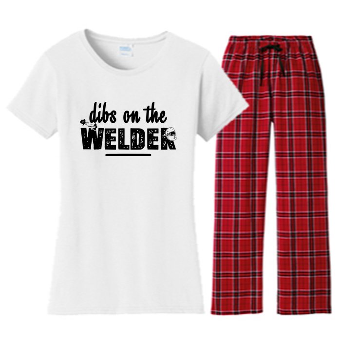 Dibs On The Welder Funny Welding Repair Women's Flannel Pajama Set